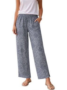 RIPSKIRT Hawaii Pant Blue Wh Beach Lounge Elastic Waist Wide Leg NWOT Sz XXL